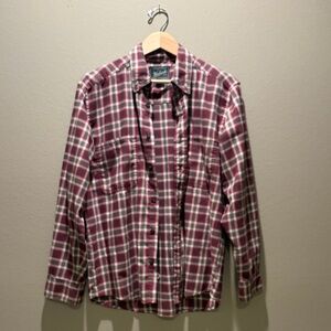 Woolrich Burgundy and White Checkered Shirt